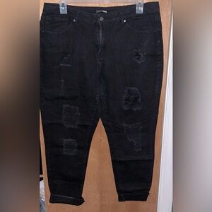 Fashion Nova Black Boyfriend Jeans Distressed Style